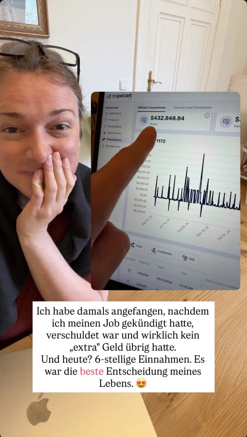 CopeCart-Dashboard: 432.848,84 $ Brutto-Provisionen (sechsstellige Einnahmen)