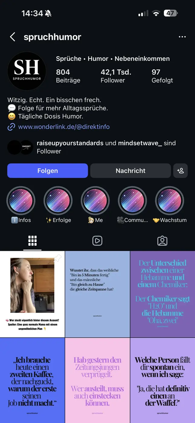 Instagram-Profil @spruchhumor